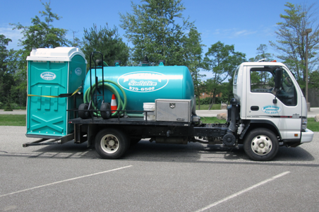 North Coast Sanitation’s flushable portable toilets being delivered and set up for a special event in Millcreek, PA.