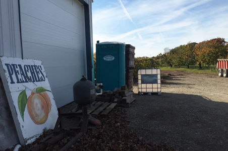 West Gate Farms in North East, PA used this portable toilet for their farm stand customers and seasonal farm laborers.