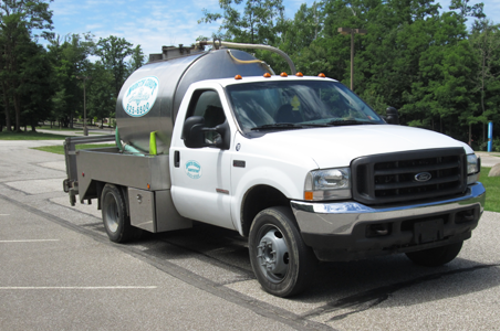 Our fleet delivering exceptionally clean rental units prior to pumping out and cleaning additional on-site rented portable toilets.  Hand sanitizer and toilet paper were restocked.